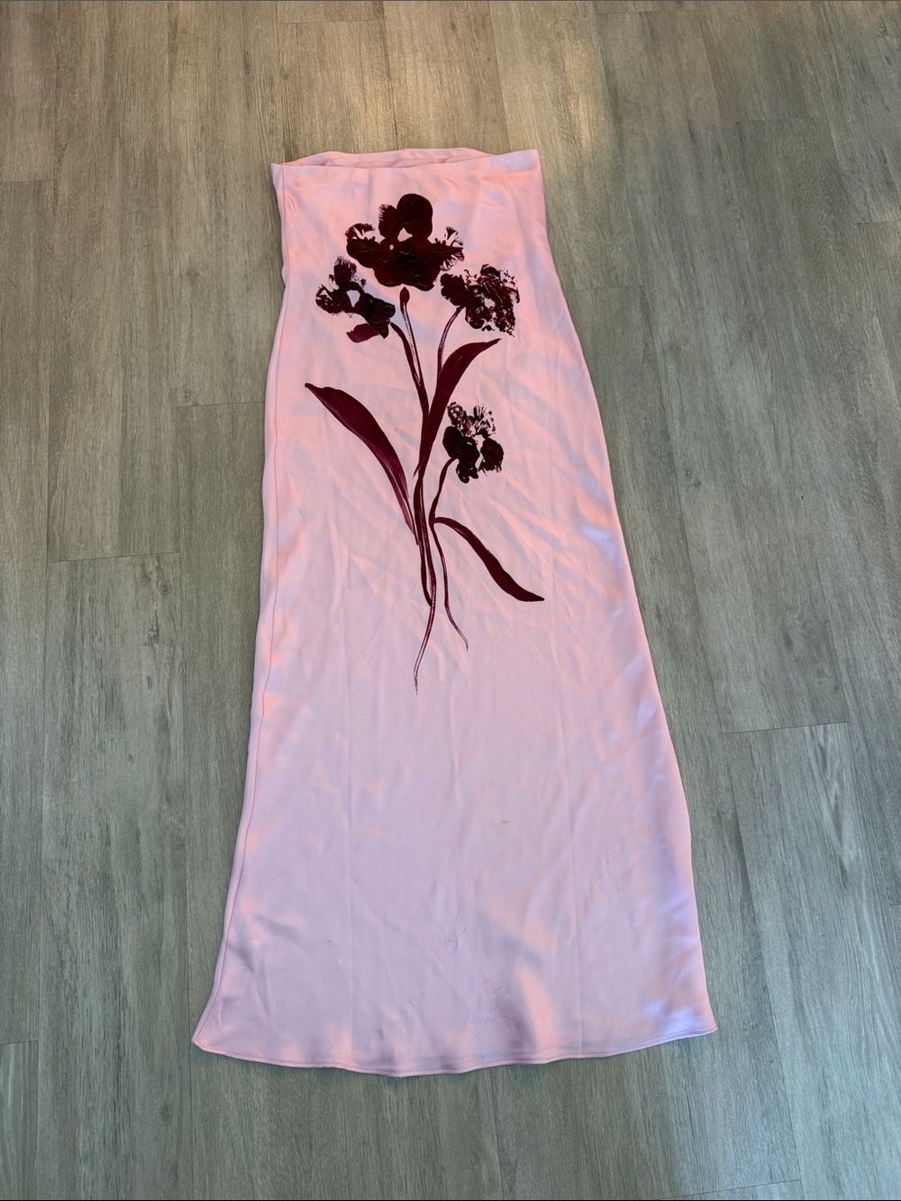 Anthropologie Pink Silk Formal Maxi Dress Large - Picture 3 of 3